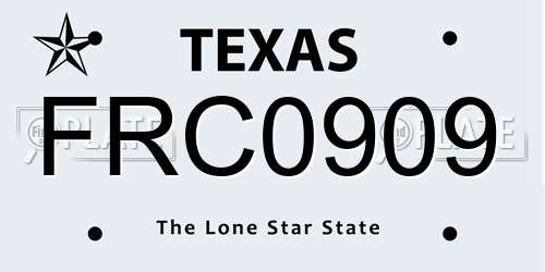 FRC0909 Texas License Plate