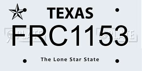 FRC1153 Texas License Plate