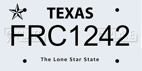 FRC1242 Texas License Plate
