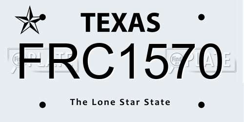 FRC1570 Texas License Plate
