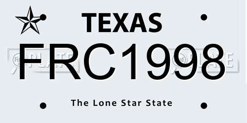 FRC1998 Texas License Plate