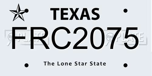 FRC2075 Texas License Plate