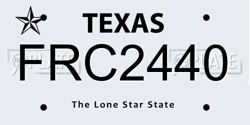 FRC2440 Texas License Plate