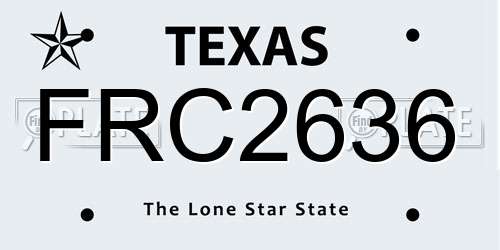 FRC2636 Texas License Plate