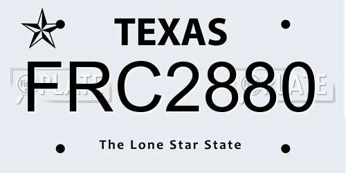 FRC2880 Texas License Plate