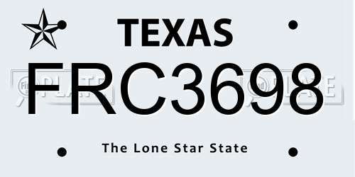 FRC3698 Texas License Plate