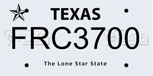 FRC3700 Texas License Plate
