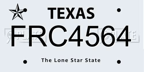 FRC4564 Texas License Plate