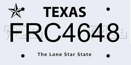 FRC4648 Texas License Plate