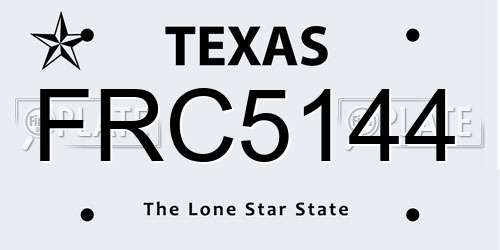 FRC5144 Texas License Plate