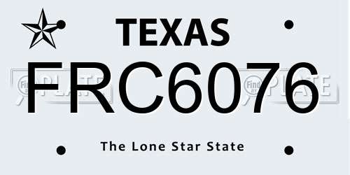 FRC6076 Texas License Plate