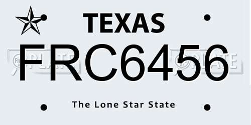FRC6456 Texas License Plate