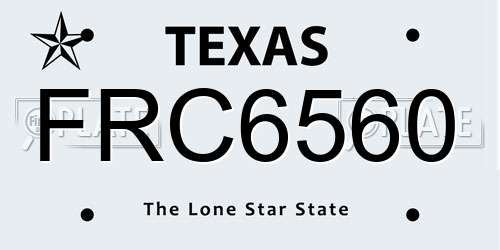 FRC6560 Texas License Plate