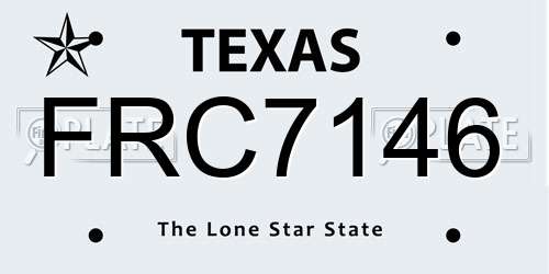 FRC7146 Texas License Plate