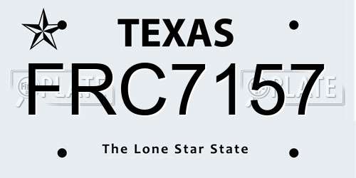FRC7157 Texas License Plate