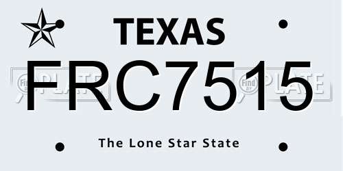 FRC7515 Texas License Plate