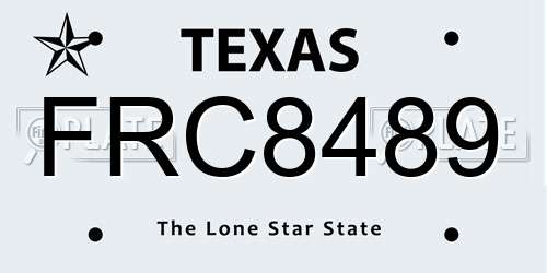 FRC8489 Texas License Plate