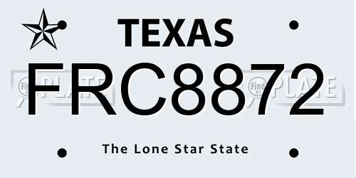 FRC8872 Texas License Plate