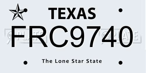 FRC9740 Texas License Plate