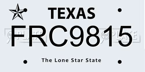 FRC9815 Texas License Plate