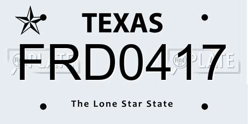 FRD0417 Texas License Plate