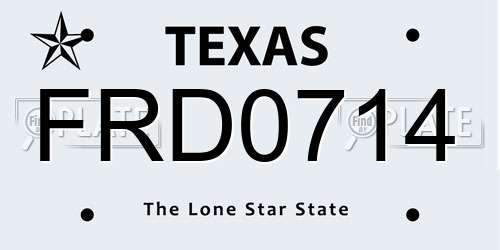 FRD0714 Texas License Plate