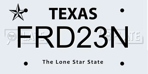 FRD23N Texas License Plate
