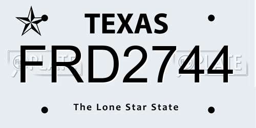 FRD2744 Texas License Plate