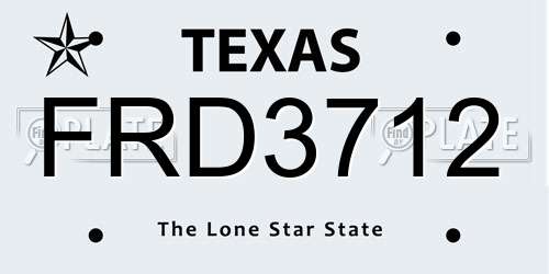 FRD3712 Texas License Plate
