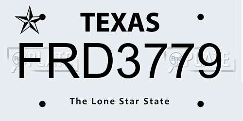 FRD3779 Texas License Plate