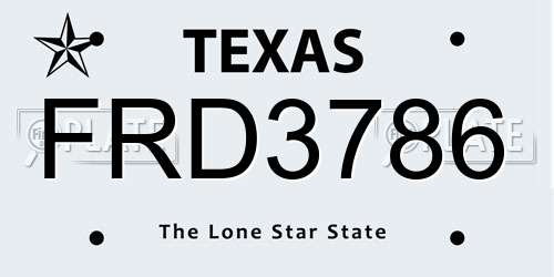 FRD3786 Texas License Plate