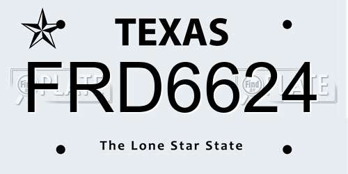 FRD6624 Texas License Plate