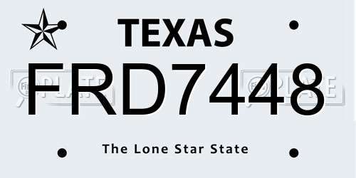 FRD7448 Texas License Plate