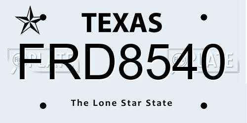FRD8540 Texas License Plate
