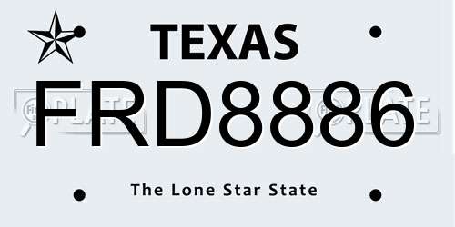 FRD8886 Texas License Plate