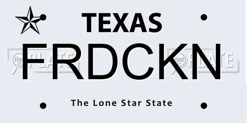 FRDCKN Texas License Plate