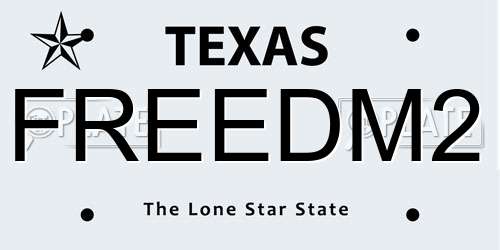 FREEDM2 Texas License Plate
