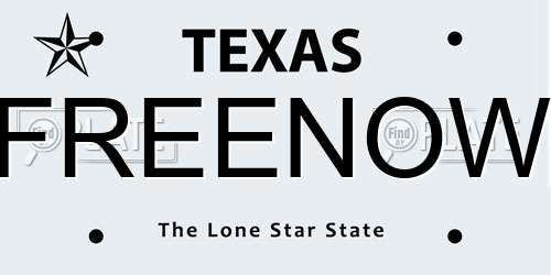 FREENOW Texas License Plate