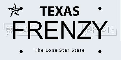 FRENZY Texas License Plate