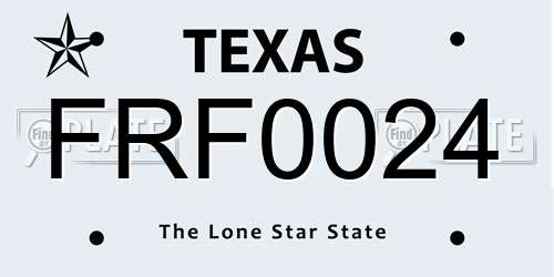 FRF0024 Texas License Plate