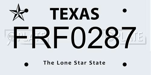 FRF0287 Texas License Plate
