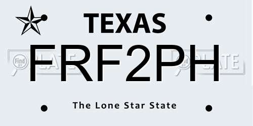 FRF2PH Texas License Plate