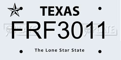 FRF3011 Texas License Plate