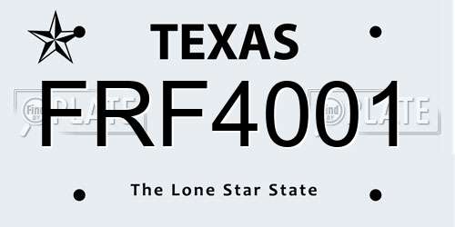 FRF4001 Texas License Plate