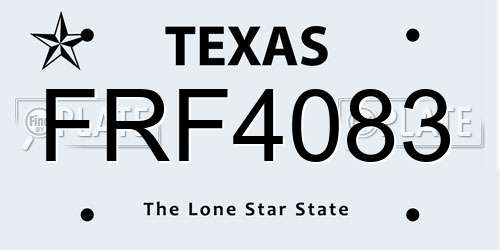 FRF4083 Texas License Plate