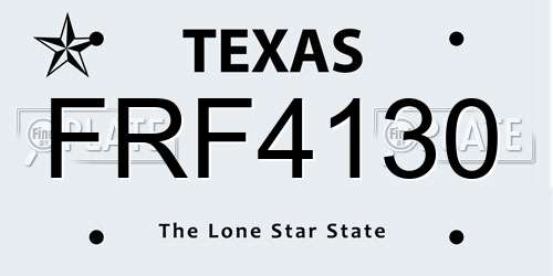 FRF4130 Texas License Plate