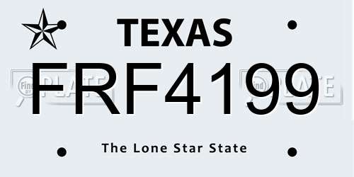 FRF4199 Texas License Plate