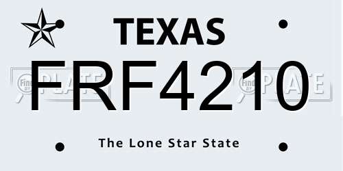 FRF4210 Texas License Plate