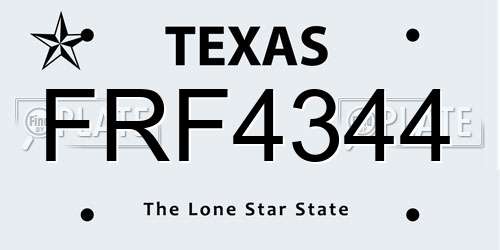 FRF4344 Texas License Plate