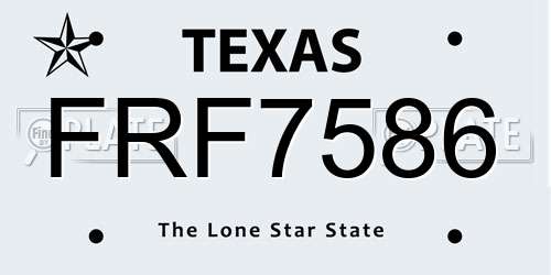 FRF7586 Texas License Plate